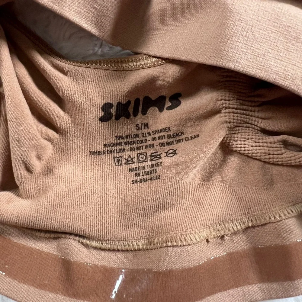 SKIMS Sculpting Bralette Cocoa Brown Ruched Seamless Bra S/M SM-BRA-0112 NWOT - Picture 8 of 9